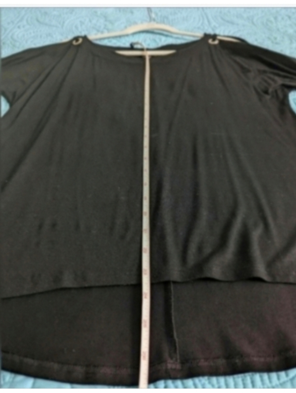 Black Rhinestone Knit Top Rhinestone Crystal Grommets Dressy Medium - Picture 11 of 11